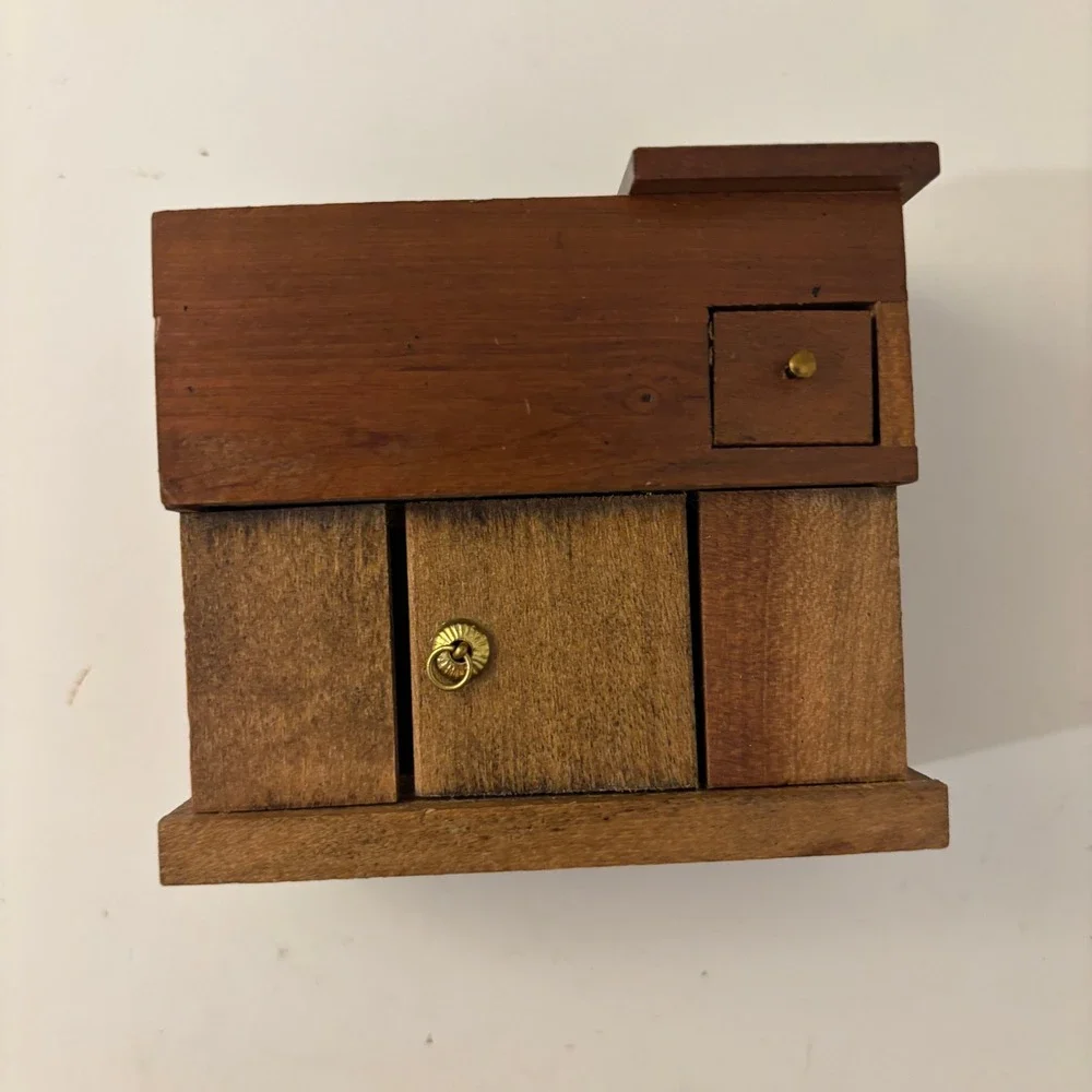VTG Shackman Dollhouse Miniature Wood Dry Sink Open Desk Cabinet 1:12 Japan